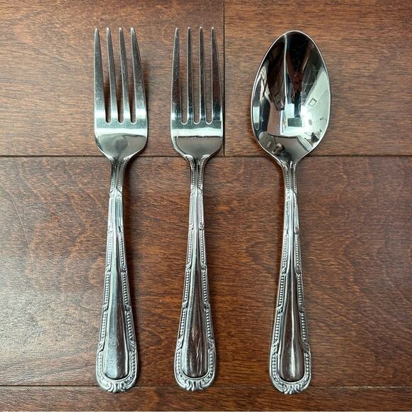 Waterford Russborough Stainless Steel Flatware Silverware Mixed Set, 9 Pieces - Picture 7 of 16